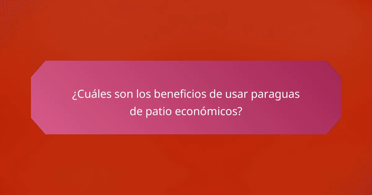 ¿Cuáles son los beneficios de usar paraguas de patio económicos?